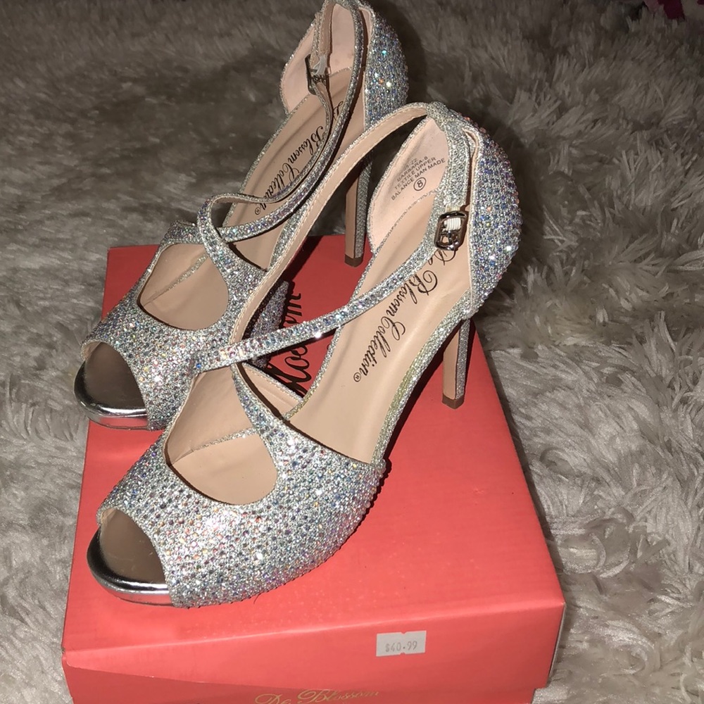 Sparkly Peep Toe Heels